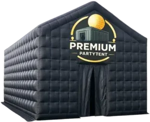 Opblaasbare discotent 5,5x5 meter huren, geschikt voor tot 30 personen